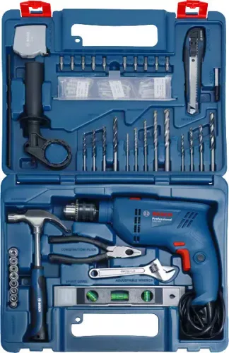 BOSCH 06011A0321 GSB 600 Mașină de găurit cu percuție (100 részes tartozékszettel)
