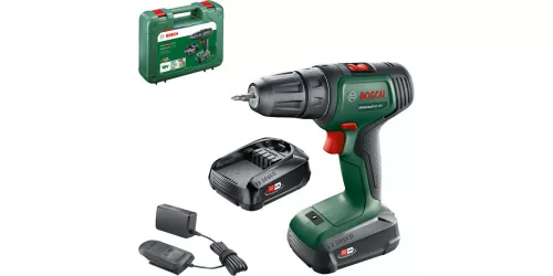 BOSCH 06039D4002 UniversalDrill 18 Cu acumulator fúróșurubelniță (2x1,5Ah) în valiză