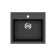 EVIDO Quadro 6 chiuvetă din granit, 562 x 510 mm, antracit
