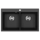 EVIDO Quadro 9 chiuvetă din granit, 860 x 510 mm, antracit