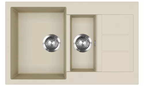 EVIDO Cubo 6S compact chiuvetă din granit 800x500 bej