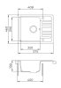 EVIDO Home 45S compact granit chiuvetă,575 x 460 mm, avena