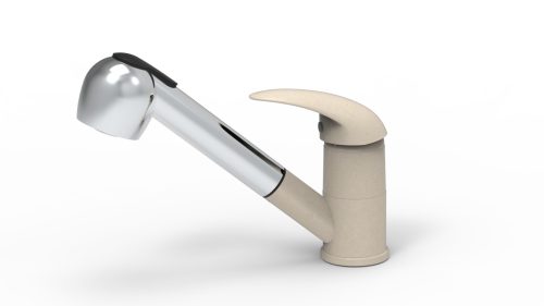 EVIDO PINGUIN-S cu cap de duș baterie granit, bej/crom