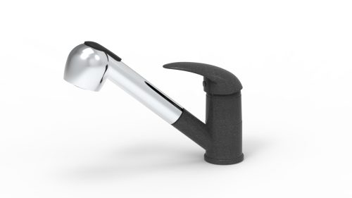 EVIDO PINGUIN-S cu cap de duș baterie granit, antracit/crom