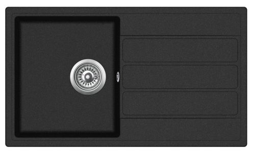 EVIDO EASY 45S granit chiuvetă 760x440 antracit, doboz nélkül, lefolyógarnitúrával