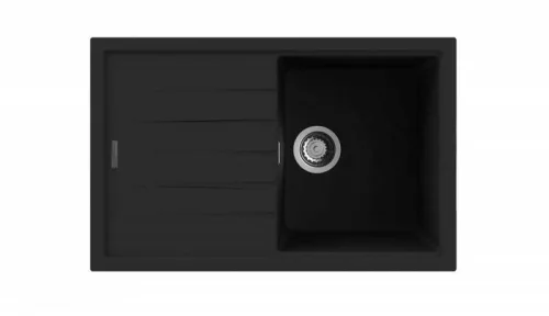 NODOR - chiuvetă NorGranite 78.50 1B 1D BK negru