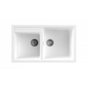   NODOR - chiuvetă NorGranite 86.50 2B WH alb - A készlet erejéig rendelhető!