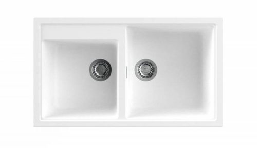 NODOR - chiuvetă NorGranite 86.50 2B WH alb - A készlet erejéig rendelhető!