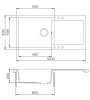 EVIDO Cubo XL 6S chiuvetă din granit, 1000 x 500 mm, platină