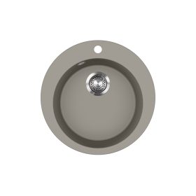 EVIDO Tondo kerek granit chiuvetă, 505 mm, platina