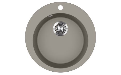 EVIDO Tondo kerek granit chiuvetă, 505 mm, platina