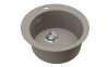EVIDO Tondo kerek granit chiuvetă, 505 mm, platina