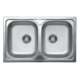 EVIDO Typon 8 Compact chiuvetă inox, cu două cuve, natúr