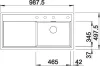 BLANCO ZENAR XL 6S-F jobb antracit t.n