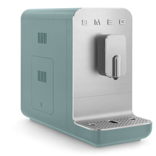 SMEG AUTOMATA KÁVÉFŐZŐ, Collezione design, tejhabosító funkció, cappuccino/latte macchiato funkció, matt smaragdzöld