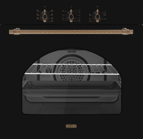 EVIDO RUSTIC-O 60A légkeveréses sütő, grill ,analóg,antracit/bronz