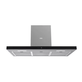   Evido LINE 90B T-shape hotă de perete tip șemineu, 90 cm, sticlă neagră