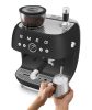SMEG ŐRLŐVEL KOMBINÁLT ESPRESSO KÁVÉFŐZŐ, retro, matt fekete