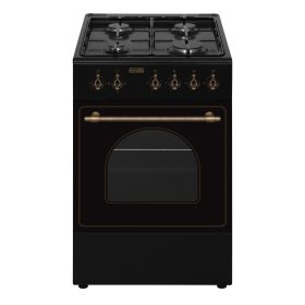   EVIDO FREE GE55A gáztűzhely, rusztikus design, 50x55 cm, elektromos sütő, 48 l, antracit/bronz