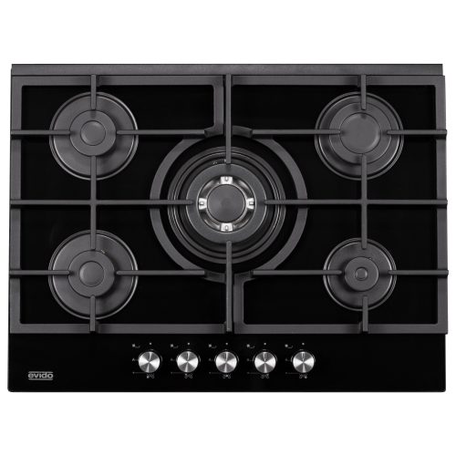 EVIDO MURANO 70B üveggázfőzőlap,70cm,WOK,fekete