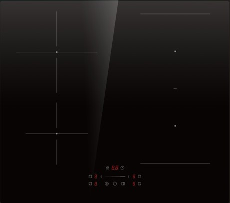 EVIDO VETRO 60BB indukciós főzőlap, 60 cm, multizone, fekete