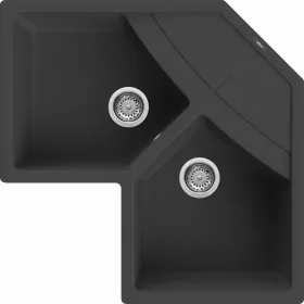 ELLECI - chiuvetă Unico CORNER sarok G40 Nero