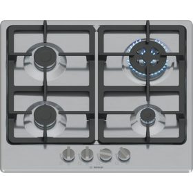   Bosch PGH6B5K90 Serie4 Inox Gázfőzőlap Öntöttvas Edénytartóval