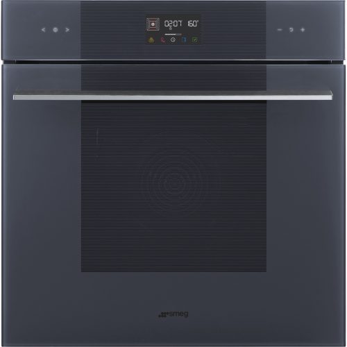 SMEG PIROLITIKUS HŐLÉGKEVERÉSES SÜTŐ, Linea design, Galileo, 60 cm, ES LCD, neptune szürke üveg
