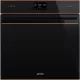 SMEG pirolitic cu ventilație cuptor, Dolce Stil Novo design, Galileo, 60 cm, ES LCD, negru sticlă, réz dísz