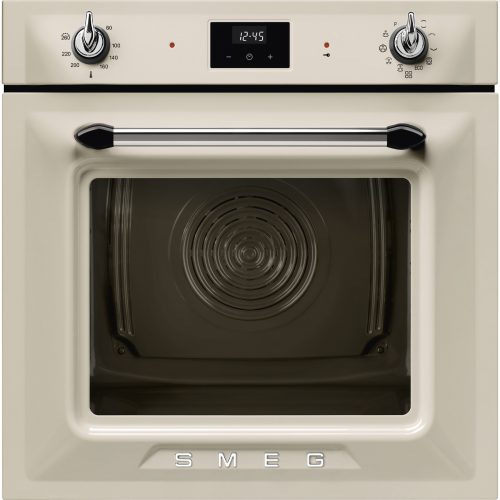 SMEG PIROLITIKUS HŐLÉGKEVERÉSES SÜTŐ, Victoria design, Galileo, 60 cm, ES LCD, bézs